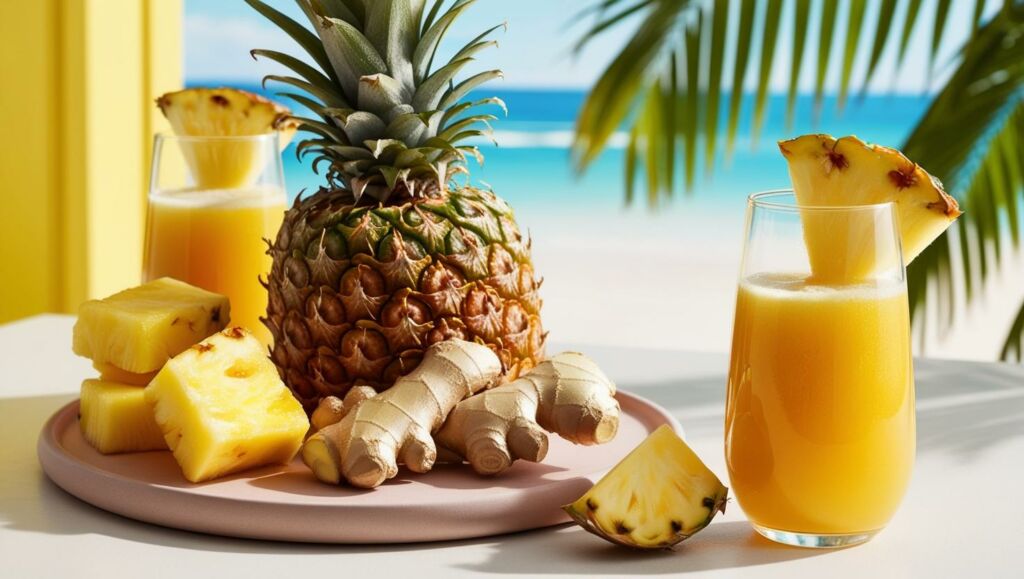 Suco de Abacaxi com Gengibre.